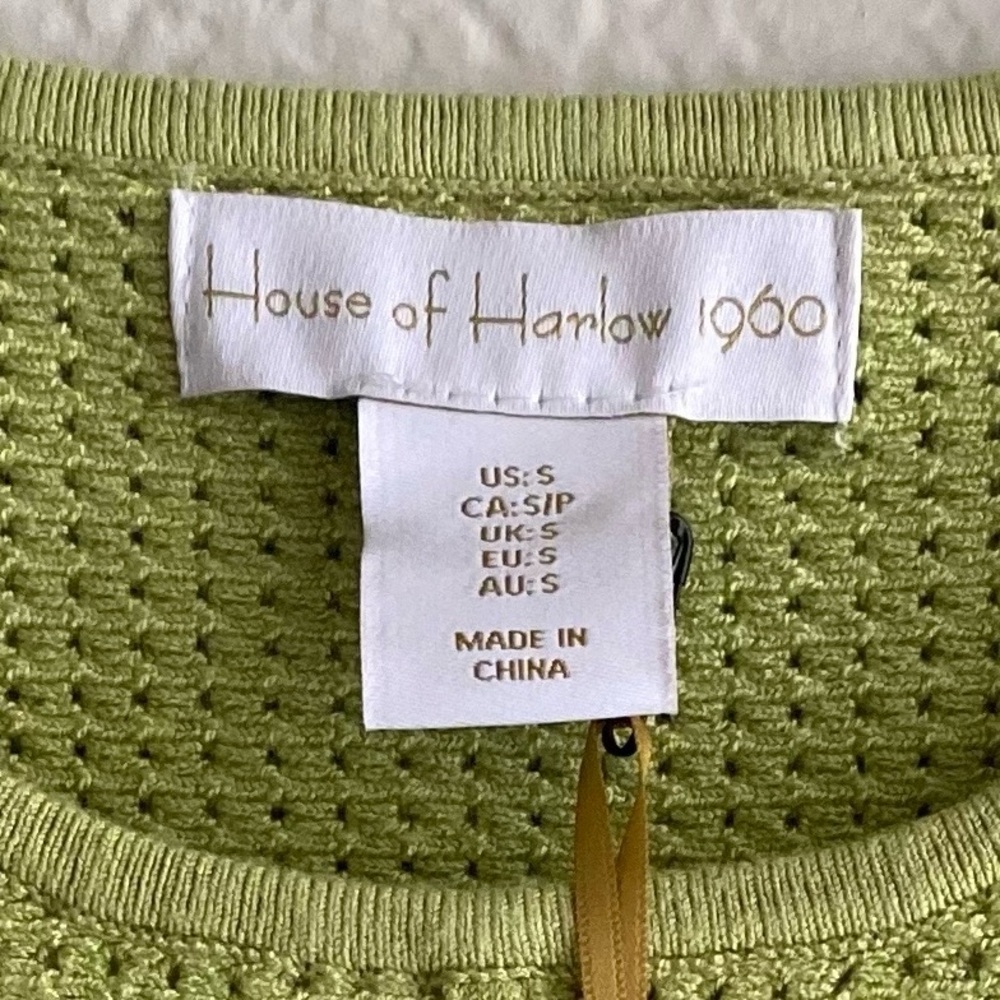 HOUSE OF HARLOW 1960 Green Knit Crop Top - Size S - Picture 5 of 10